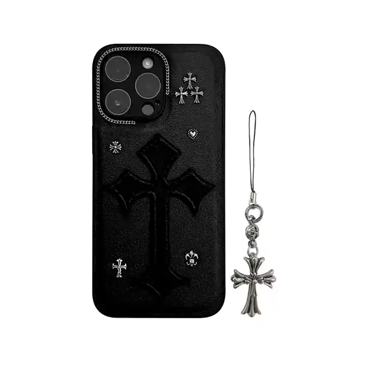 chrome hearts クロームハーツ スマホケース ケース iphone アイフォン 16 plus 16 15 15 plus 14 plus 14 13 レザー 高级 韓国 メンズ 高校生 耐衝撃 芸能人 大人 海外 人気 最新 個性的 